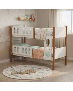Beliche Solteiro Ônix Infantil Mdf com 2 Colchões - Branco Mel
